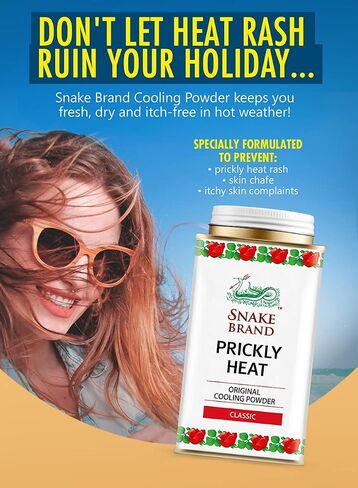 Snake Brand Prickly Heat Cooling Powder, 5.29 Oz (Pack of 2) in Kuwait