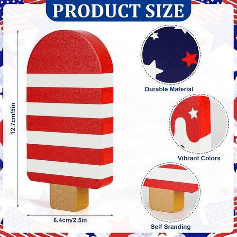 4th of July Decorations 3Pcs Wooden Patriotic Signs Memorial Day Decorations Red White and Blue Decorations Labor Day Decor 250 Anniversary Decorations for Independence Day Home Office Tiered Tray Table Shelf in Kuwait