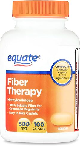 KP+ Equate Fiber Therapy Caplets with Methylcellulose 500 mg | 100 Caplets | Soluble Methylcellulose for Digestive Regularity | Gentle, Non-Stimulant Laxative | Pack of 1 in Saudi Arabia