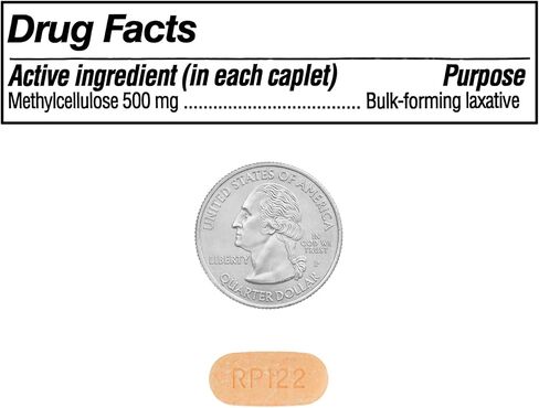 KP+ Equate Fiber Therapy Caplets with Methylcellulose 500 mg | 100 Caplets | Soluble Methylcellulose for Digestive Regularity | Gentle, Non-Stimulant Laxative | Pack of 1 in Saudi Arabia