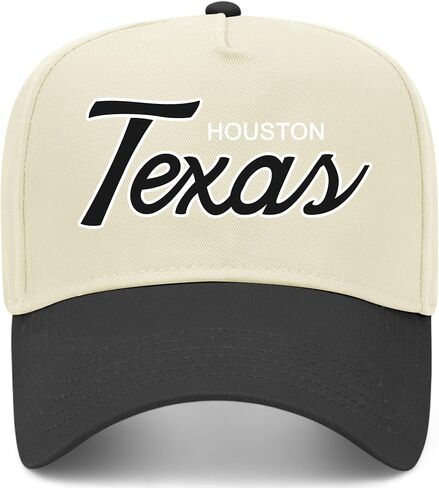 Houston Texas Script Vintage Trucker Hat | Premium Adjustable Snapback Baseball Hat for Men & Women in Kuwait