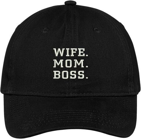 Trendy Apparel Shop Wife Mom Boss Embroidered Cap Premium Cotton Dad Hat in Kuwait