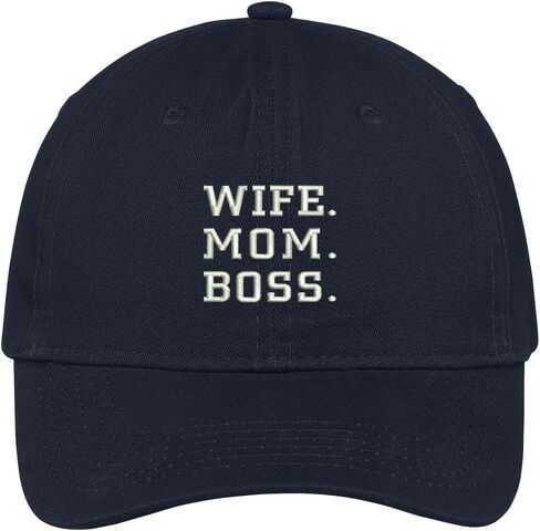Trendy Apparel Shop Wife Mom Boss Embroidered Cap Premium Cotton Dad Hat in Kuwait