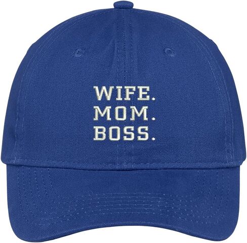 Trendy Apparel Shop Wife Mom Boss Embroidered Cap Premium Cotton Dad Hat in Kuwait