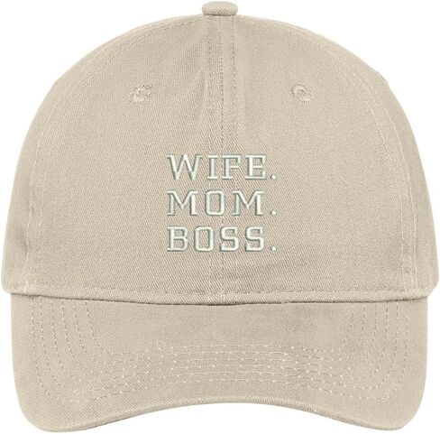 Trendy Apparel Shop Wife Mom Boss Embroidered Cap Premium Cotton Dad Hat in Kuwait