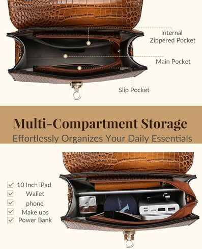 Makukke 3Pcs Top Handle Purse Set for Women, PU Leather Satchel with Adjustable Crossbody Strap, Shoulder Bag for Work,Travel in Saudi Arabia