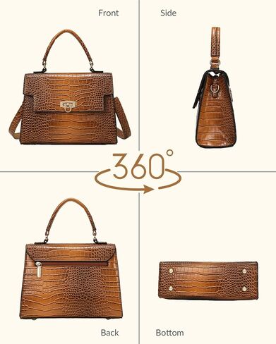 Makukke 3Pcs Top Handle Purse Set for Women, PU Leather Satchel with Adjustable Crossbody Strap, Shoulder Bag for Work,Travel in Saudi Arabia