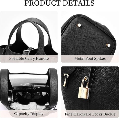 Designer Leather Bucket Bags for Women: Trendy Genuine Leather Tote Purses - Best Luxury Satchel Ladies Top-Handle Handbags for Traver & Work(Black) in Saudi Arabia
