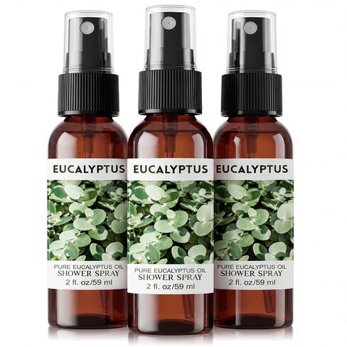 Frienda 3 Pack Eucalyptus Shower Spray with Essential Oils Portable Travel Mist Spray for Spa and Sauna Steam Room Aromatherapy for Women Teacher Staff Employee Thank You Gift 2oz (Eucalyptus) in Kuwait