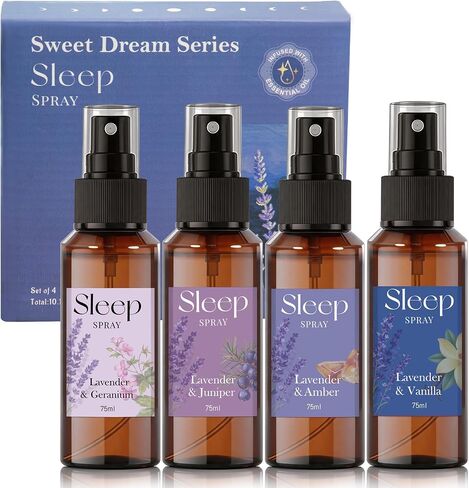 SCENTORINI Sleep Spray, 10.14 oz Calming Lavender Spray for Sleep, Lavender Essential Oil, 4 Pack Relaxing Aromatherapy Pillow Mist for Bedding Fabric, Room Spray Air Freshener in Saudi Arabia