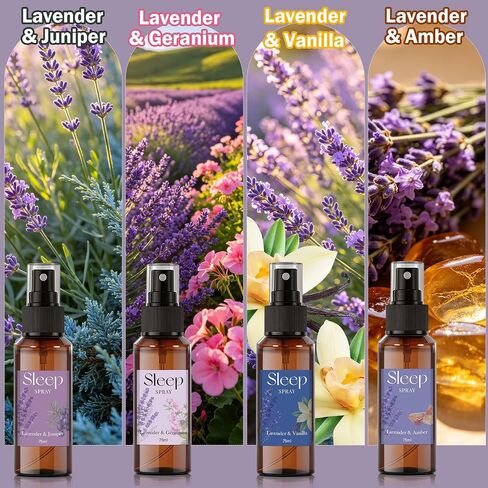 SCENTORINI Sleep Spray, 10.14 oz Calming Lavender Spray for Sleep, Lavender Essential Oil, 4 Pack Relaxing Aromatherapy Pillow Mist for Bedding Fabric, Room Spray Air Freshener in Saudi Arabia