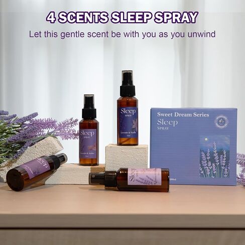 SCENTORINI Sleep Spray, 10.14 oz Calming Lavender Spray for Sleep, Lavender Essential Oil, 4 Pack Relaxing Aromatherapy Pillow Mist for Bedding Fabric, Room Spray Air Freshener in Saudi Arabia