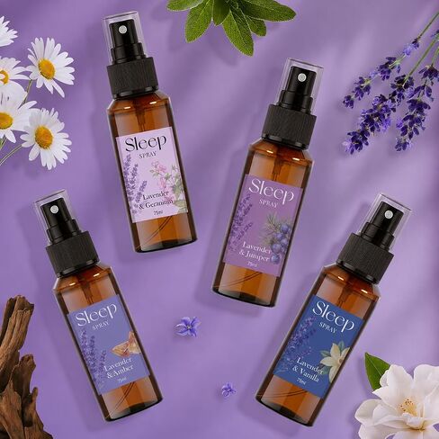 SCENTORINI Sleep Spray, 10.14 oz Calming Lavender Spray for Sleep, Lavender Essential Oil, 4 Pack Relaxing Aromatherapy Pillow Mist for Bedding Fabric, Room Spray Air Freshener in Saudi Arabia