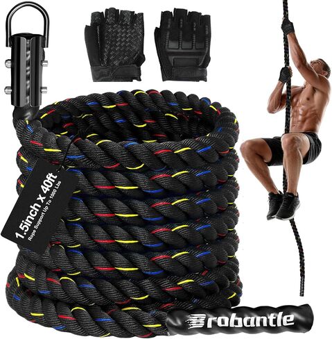 Climbing Rope 1.5" Diameter Gym Climbing Rope for Adults,20FT Length Strength Training Workout Climbing Rope,Physical Education Fitness Equipment, Home Workout in Kuwait