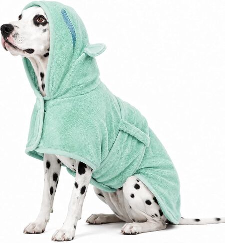 PetGroom Cozy Dog Robe, Microfibre Drying Coat, Super Absorbent, Magic Sticker & Belly Strap, Sizes S-M-L in Saudi Arabia