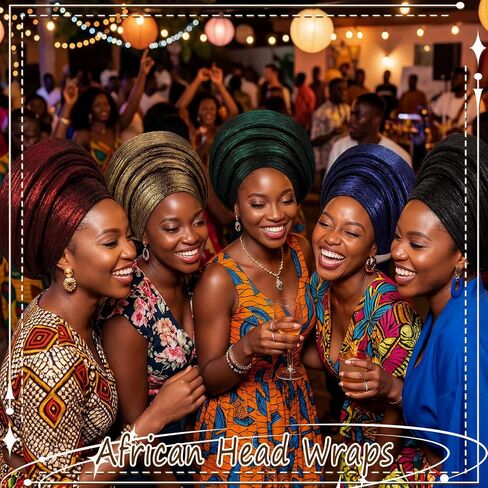 Unittype 5 قطع قبعات أفريقية مربوطة مسبقًا للسيدات Auto Gele African Head Wrap Church Turban Head Tie of Nigeria Aso Oke قبعة الرأس للنساء، 5 ألوان in Kuwait