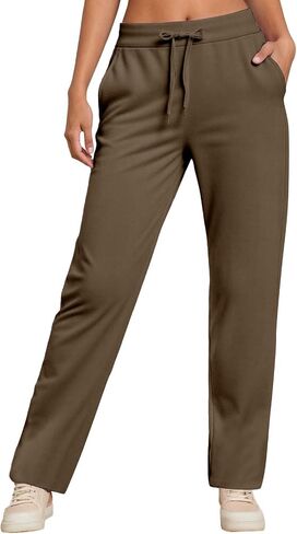 Womens Straight Leg Sweatpants 2026 Baggy Casual Wide Leg Sweat Pant Fleece Lined Athletic Workout Lounge Pants in Saudi Arabia