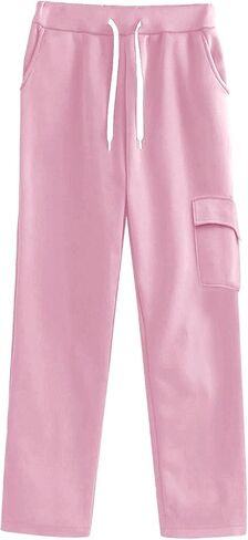 Womens Straight Leg Sweatpants 2026 Baggy Casual Wide Leg Sweat Pant Fleece Lined Athletic Workout Lounge Pants in Saudi Arabia