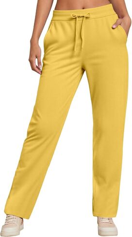 Womens Straight Leg Sweatpants 2026 Baggy Casual Wide Leg Sweat Pant Fleece Lined Athletic Workout Lounge Pants in Saudi Arabia