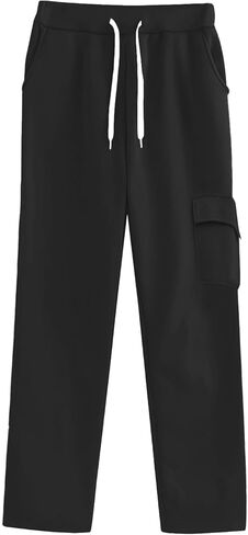 Womens Straight Leg Sweatpants 2026 Baggy Casual Wide Leg Sweat Pant Fleece Lined Athletic Workout Lounge Pants in Saudi Arabia