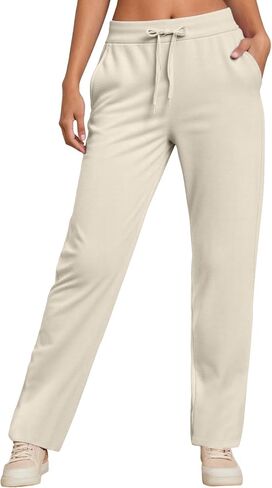 Womens Straight Leg Sweatpants 2026 Baggy Casual Wide Leg Sweat Pant Fleece Lined Athletic Workout Lounge Pants in Saudi Arabia