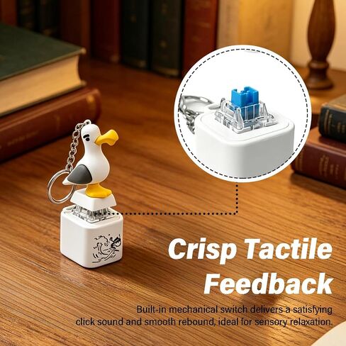 Seagull Mine Button Keychain Quacking Sound Clicker Rechargeable Portable Desk Gadget Funny Gifts for Adults, Funny Interactive Desk Stress Relief Toy Gifts for Adults (Seagull- 3 Pcs) in Kuwait