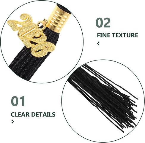 12 Pcs Black 2026 Graduation Tassel: Graduation Cap Tassels for Students - Class of 2026 Souvenirs Seniors Graduate for DIY Crafts (15.35 Inch) in Kuwait