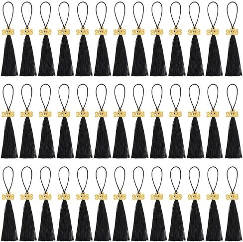 Mini Graduation Tassels, 50Pcs Mini Graduation Tassels with 50 Pcs 2026 Tassel Charms for Graduation Cap Keychain Ornaments DIY Craft Bookmarks Gifts Tag Jewelry Making Project,Black in Kuwait