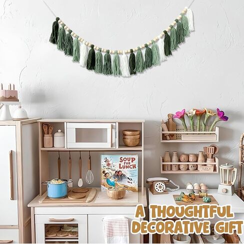 Green Classroom Decor Tassel Garland, Boho Wall Decor for Classroom Bulletin Board Decorations,Teacher Must Be Have, Nursery Tassel Banner, Kids Room, Baby Shower, Summer Party in Kuwait