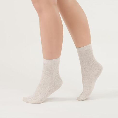 Thin Breathable Organic Linen Socks for Women, Pack of 3 (Medium) in Kuwait