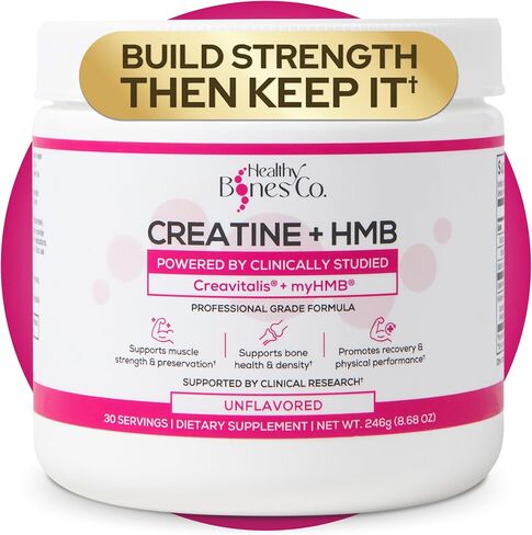 Creatine HMB Powder, 5g Creatine Monohydrate With 3g HMB, Creatvitalis And myHMB Formula, HMB Supplement for Men and Women Supporting Recovery, Endurance, Mobility and Muscles, Unflavored, 30 Servings in Saudi Arabia