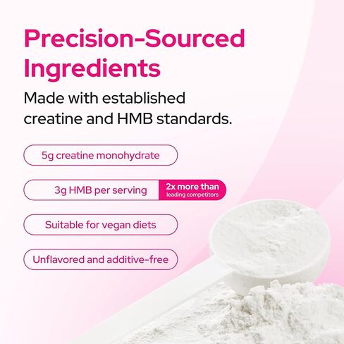 Creatine HMB Powder, 5g Creatine Monohydrate With 3g HMB, Creatvitalis And myHMB Formula, HMB Supplement for Men and Women Supporting Recovery, Endurance, Mobility and Muscles, Unflavored, 30 Servings in Saudi Arabia
