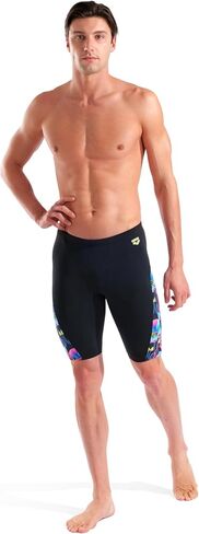 ARENA Performance Men's Multi Chameleons Swim Jammer MaxLife Athletic Practice Knee-Length Swimsuit Short Competitive Training Bathing Suit, Black/Multi Black, US Size 28 in Kuwait