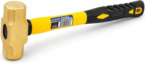 Stark USA 16oz Brass Sledge Hammer (1lb) with Fiberglass Handle, Drilling Hammer, Crack Hammer, Die-Forge, Corrosion Resistant, 12.5" Length in Kuwait