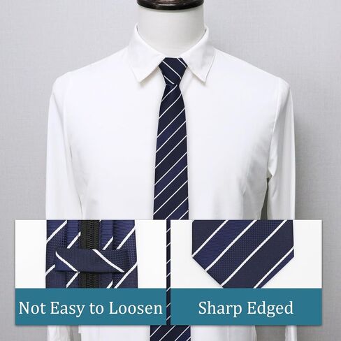 Zipper Ties for Men, Pre-tied Adjustable Mens Tie Striped Men's Neck Ties for Suit Business Wedding Daily in Kuwait