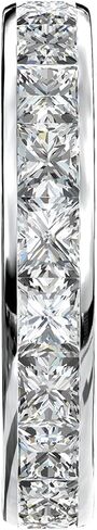 3.15 Carat Eternity Bands for Women, DF Color VVS Clarity Princess Cut Moissanite Rings for Couples,Sterling Silver with 18K White Gold Plated Wedding Rings for Women (10) in Saudi Arabia