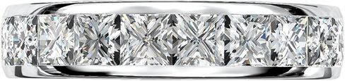 3.15 Carat Eternity Bands for Women, DF Color VVS Clarity Princess Cut Moissanite Rings for Couples,Sterling Silver with 18K White Gold Plated Wedding Rings for Women (10) in Saudi Arabia