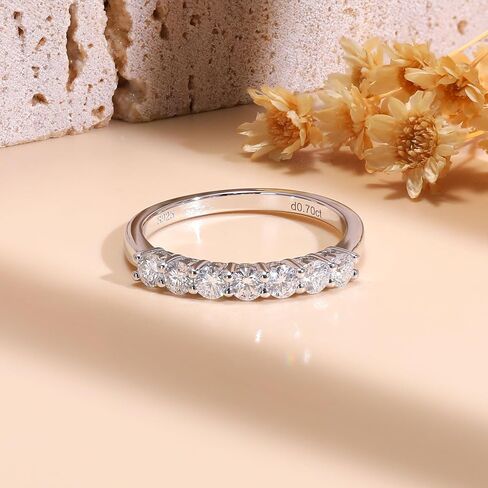 Ladylike Moissanite Bridal Ring Sets for Women 2CT Oval Cut Solitaire Engagement Ring & 0.7CT Half Eternity Wedding Band Rings, Size 7 in Kuwait