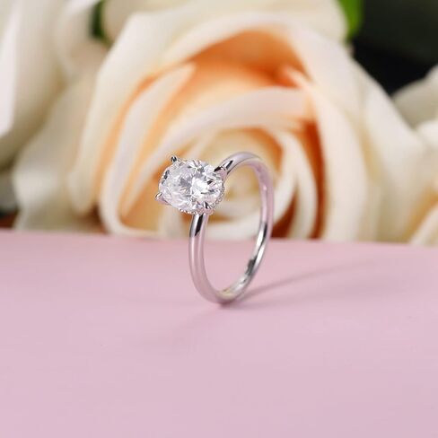 Ladylike Moissanite Bridal Ring Sets for Women 2CT Oval Cut Solitaire Engagement Ring & 0.7CT Half Eternity Wedding Band Rings, Size 7 in Kuwait