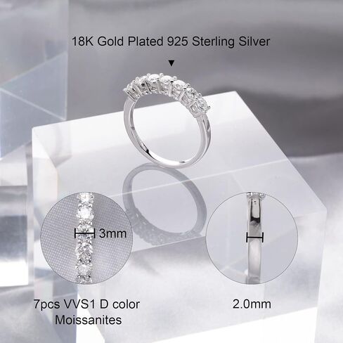 Ladylike Moissanite Bridal Ring Sets for Women 2CT Oval Cut Solitaire Engagement Ring & 0.7CT Half Eternity Wedding Band Rings, Size 7 in Kuwait