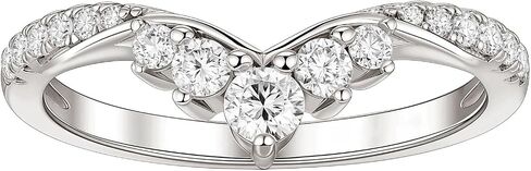 Moissanite Vintage Crown Eternity Rings Curved Wedding Bands for Women Stackable D Color VVS1 White Gold Plated Silver in Saudi Arabia
