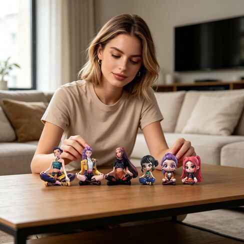 6Pcs Demon Movie Hunters Figure,Character Model Collectable Figure Creative Gift for Fans in Saudi Arabia