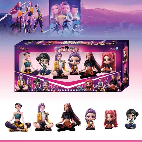 6Pcs Demon Movie Hunters Figure,Character Model Collectable Figure Creative Gift for Fans in Saudi Arabia