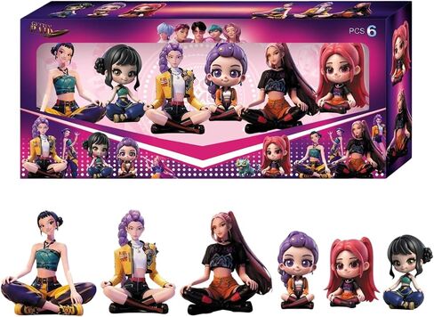 6Pcs Demon Movie Hunters Figure,Character Model Collectable Figure Creative Gift for Fans in Saudi Arabia