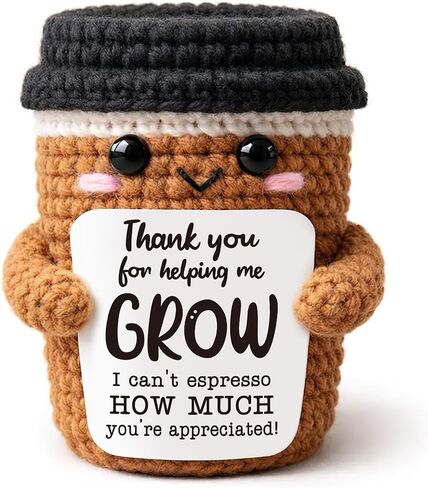 TuSuQing Teacher Appreciation Gifts, Thank You Gifts for Teachers Day Mini Cute Christmas Handmade Crochet Latte Gifts for End of Year, Graduation, Back to Bchool, Retirement in Saudi Arabia