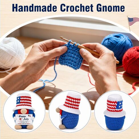 4th of July Independence Decorations - Patriotic USA Independence Day 250th 250 Years Anniversary Merchandise Crochet Gnomes Decor Gifts, Fourth of July Table Home Indoor, God Bless America in Saudi Arabia
