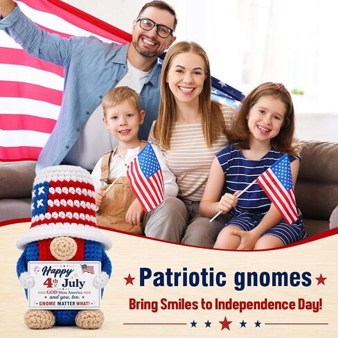 4th of July Independence Decorations - Patriotic USA Independence Day 250th 250 Years Anniversary Merchandise Crochet Gnomes Decor Gifts, Fourth of July Table Home Indoor, God Bless America in Saudi Arabia