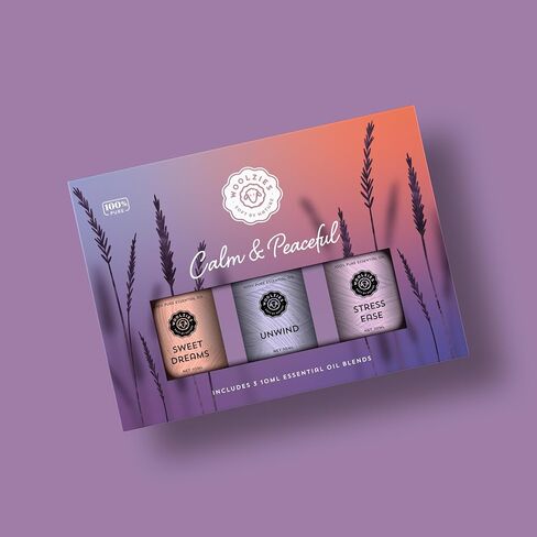 Calm & Peaceful Essential Oil Set | Pure and Natural Essential Oils for Home, Office, Diffuser Perfect for Home and Bedtime Routines | Unwind, Sweet Dreams, and Stress Ease in Kuwait