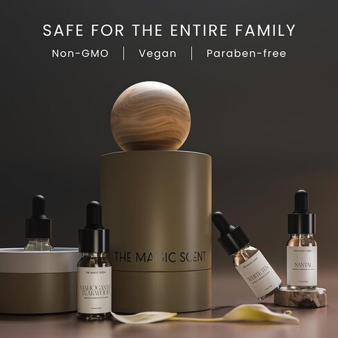 The Magic Scent Discovery Set - Mahogany & Teakwood, White Tea, Baccara, & Santal Hotel & Home Luxury Scents - Diffuser Oil Scents for Home, Designed for All Diffusers - 4x10 mL in Saudi Arabia