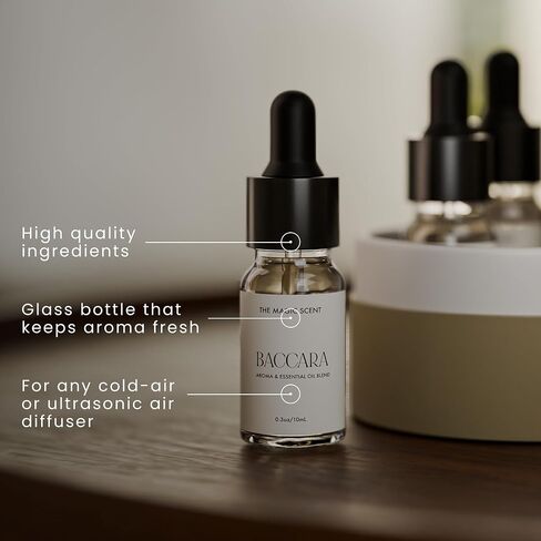The Magic Scent Discovery Set - Mahogany & Teakwood, White Tea, Baccara, & Santal Hotel & Home Luxury Scents - Diffuser Oil Scents for Home, Designed for All Diffusers - 4x10 mL in Saudi Arabia